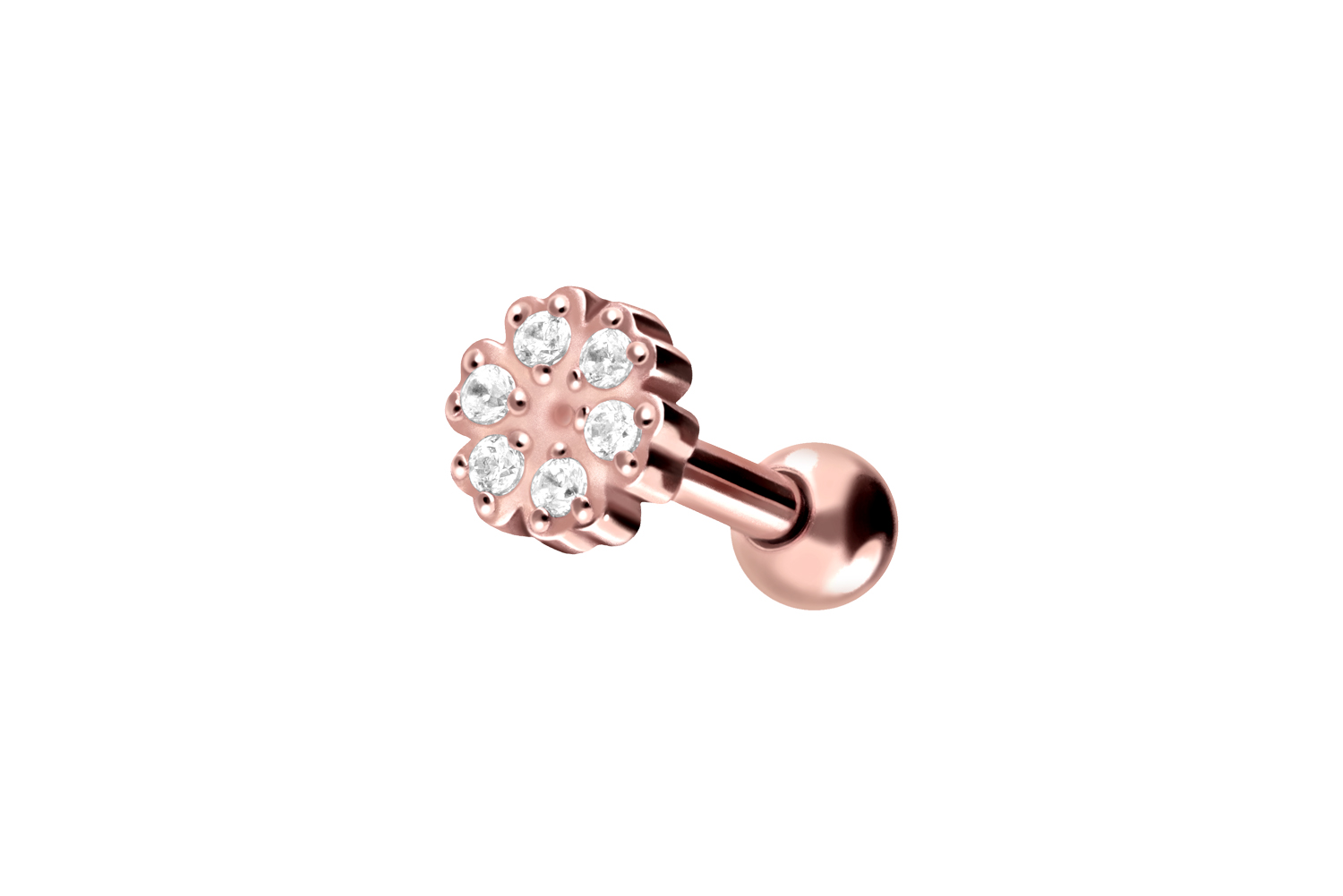 Chirurgenstahl Ohrpiercing KRISTALLBLUME