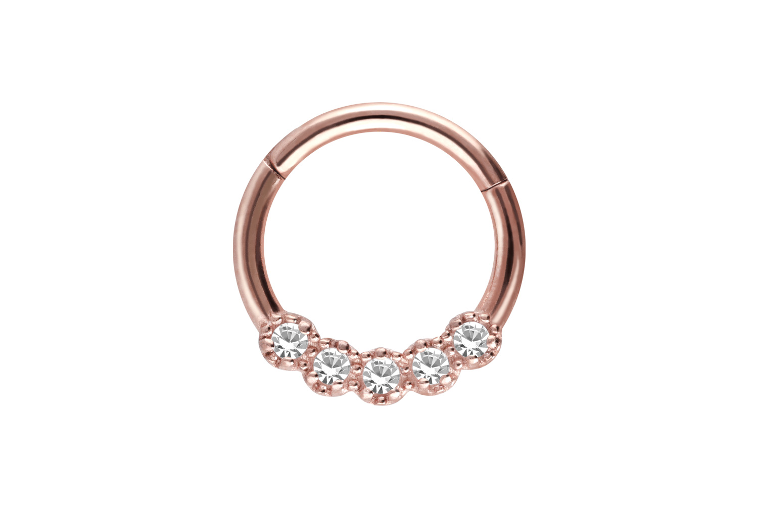 Chirurgenstahl Segmentring Clicker 5 KRISTALLE