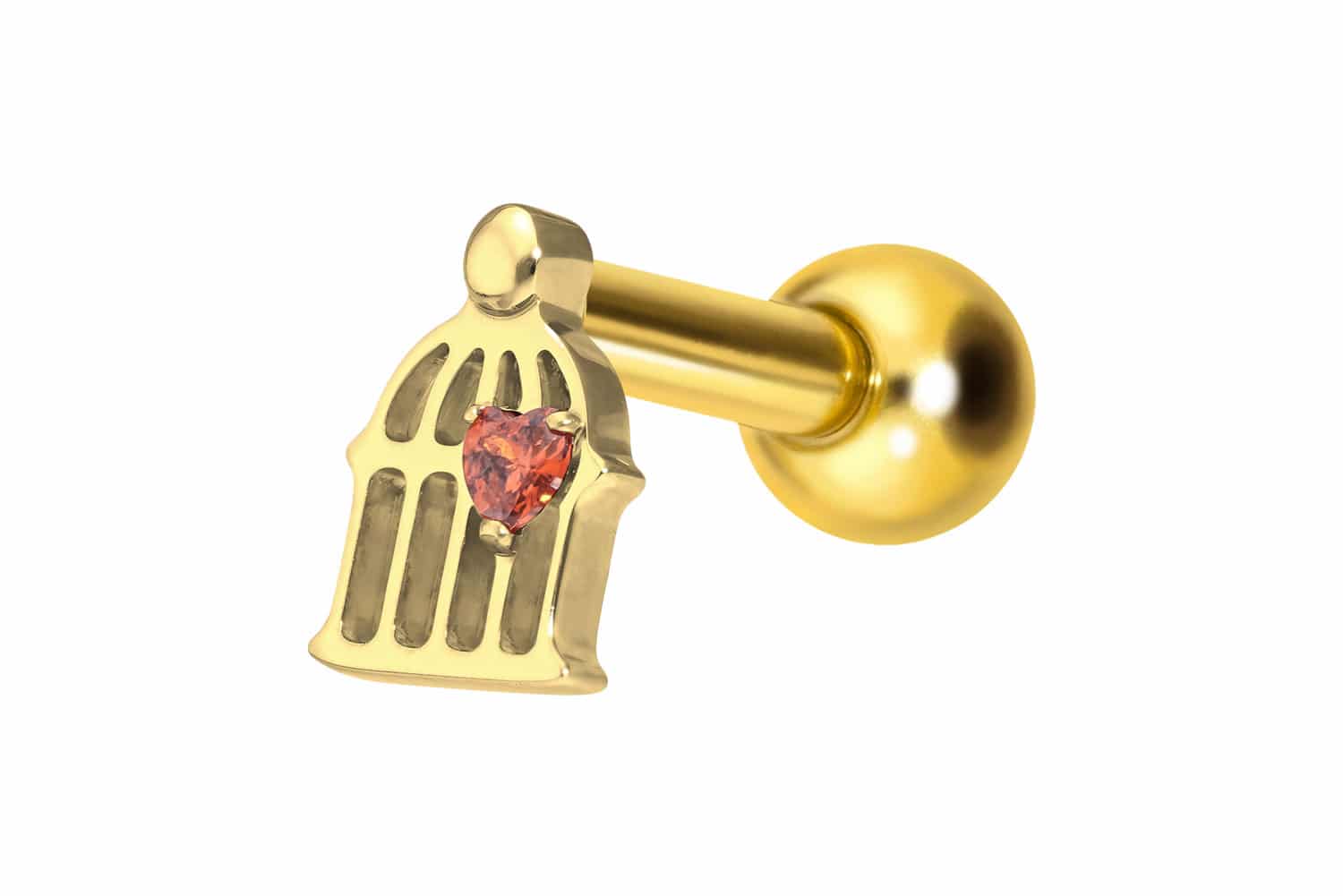 Titanium ear piercing with internal thread CAGE