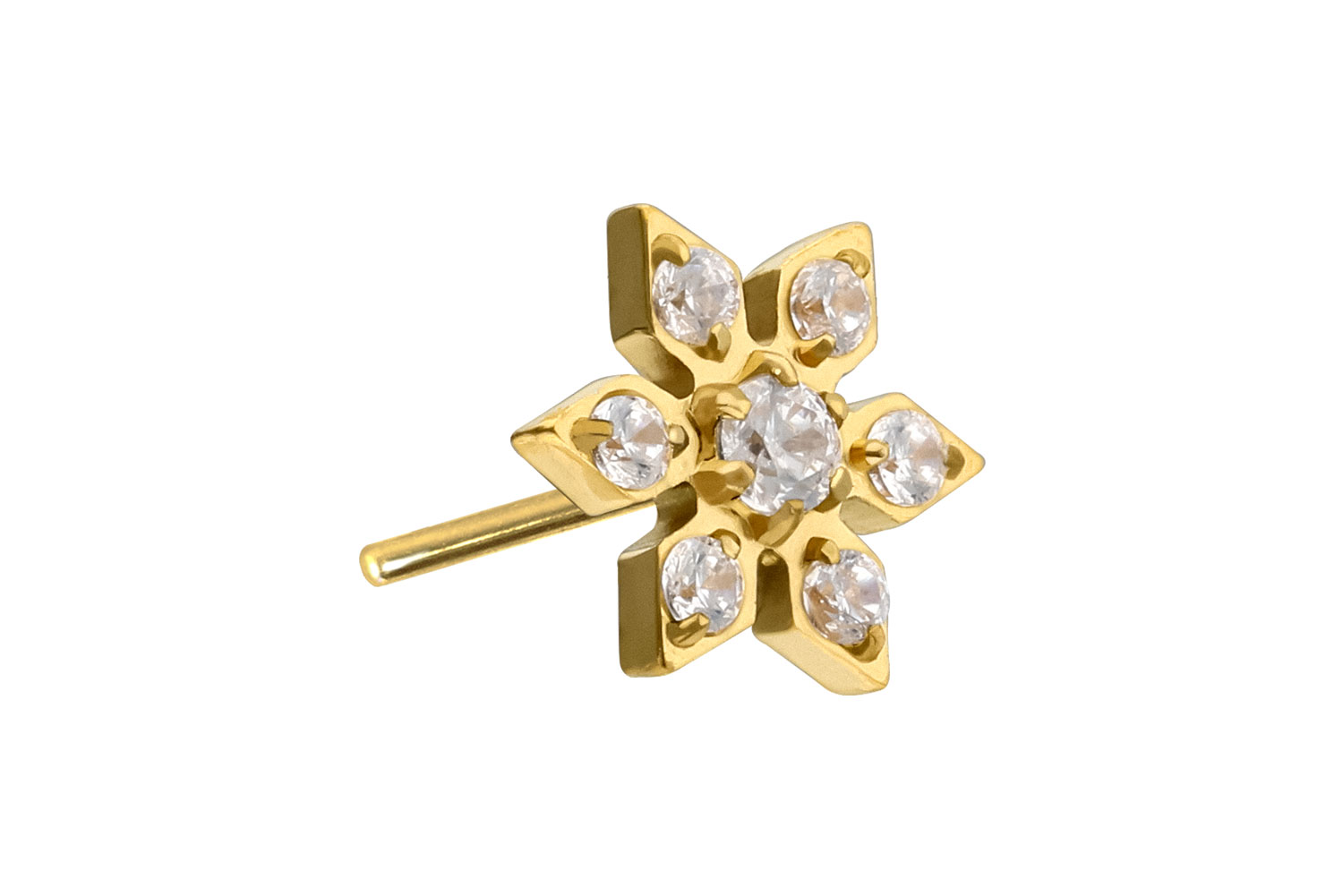 Titanium attachment with push pin CRYSTAL FLOWER