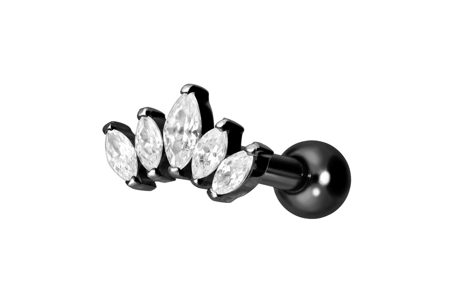 Titanium ear piercing with internal thread LOTUS BLOSSOM