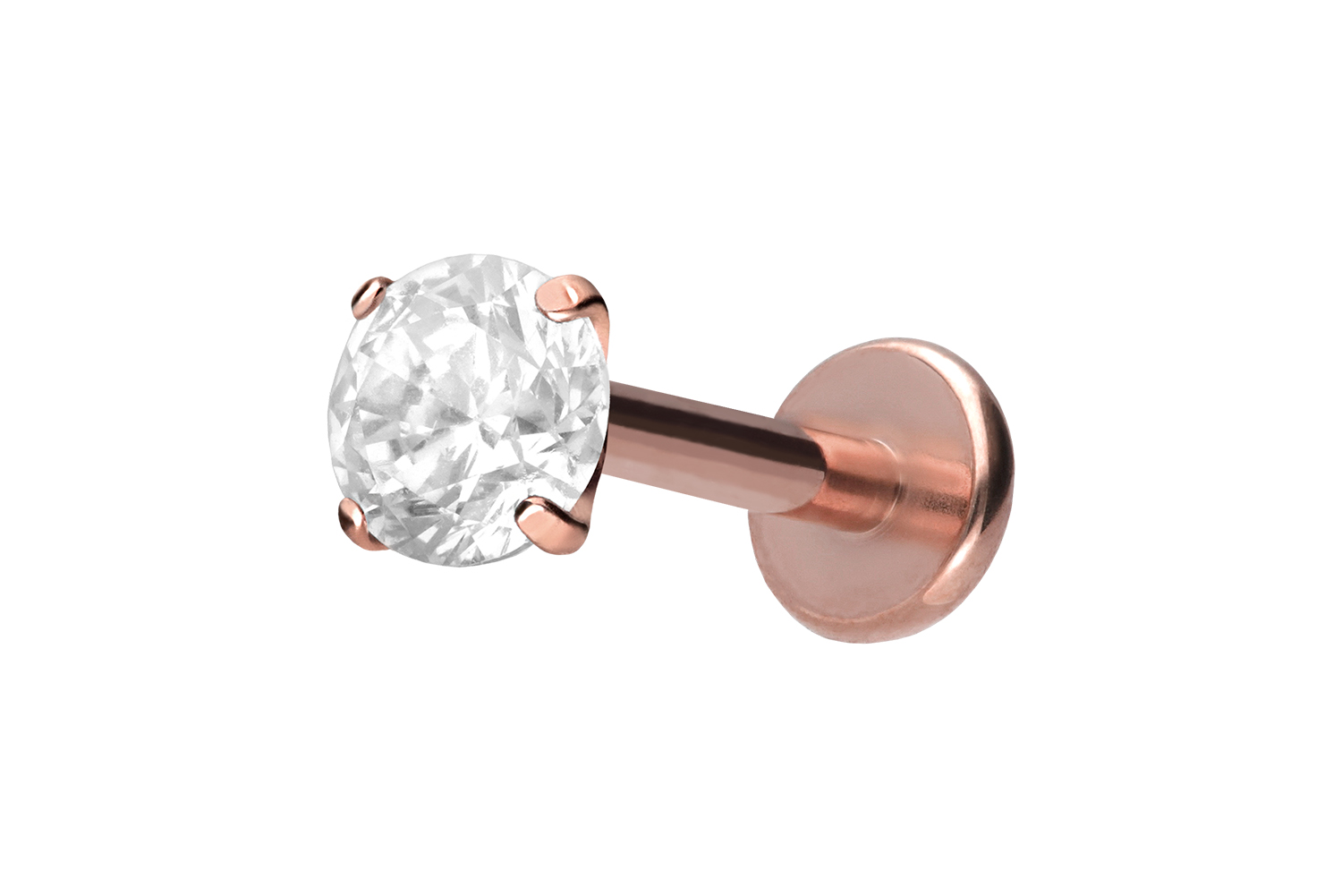 Titanium labret with internal thread SETTED CRYSTAL