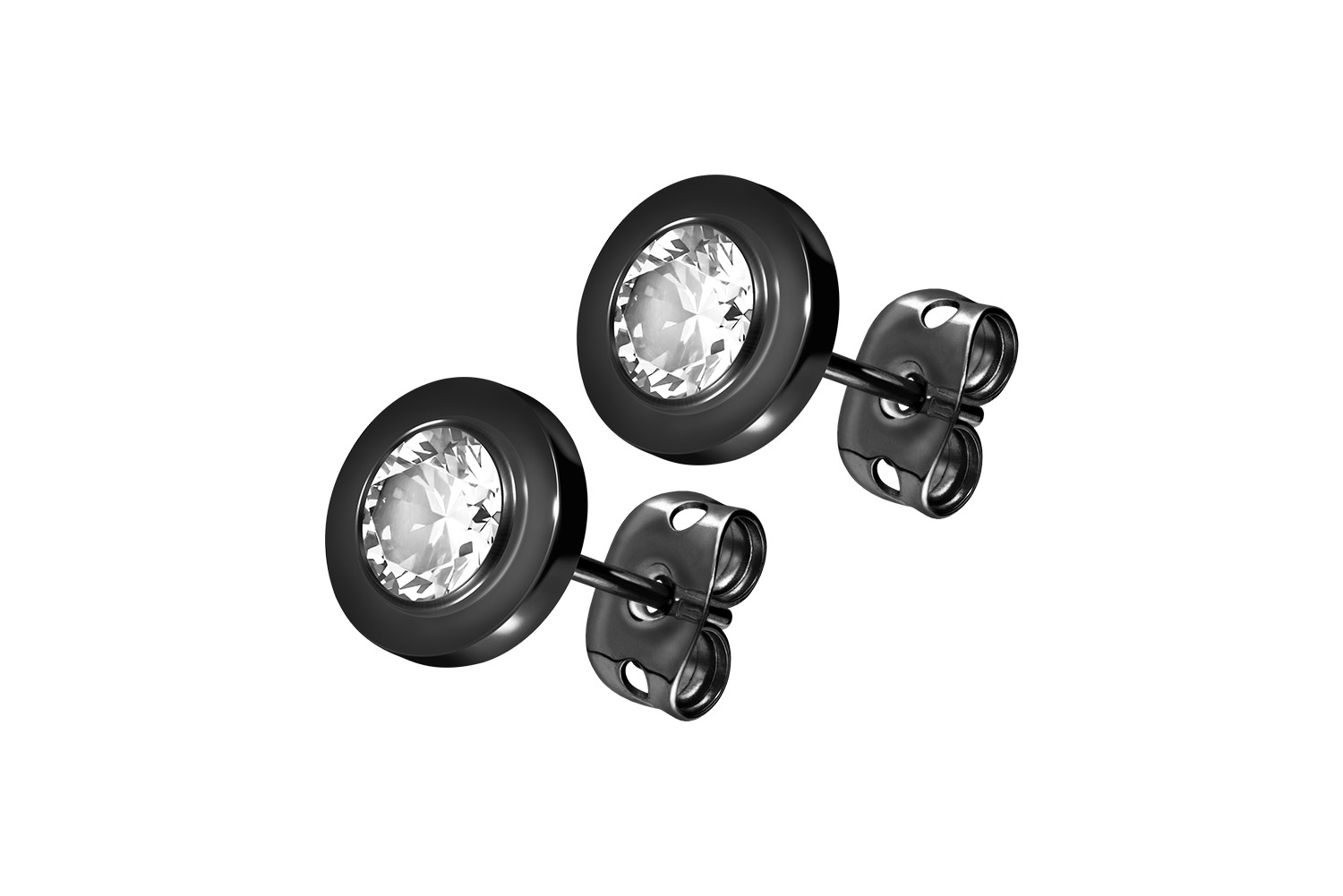 Titan Ohrstecker DISC + KRISTALL