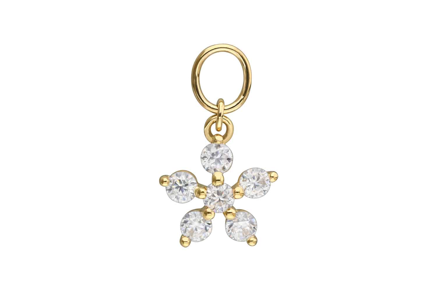 18 Karat Gold Anhänger für Clicker MOISSANIT-BLUME