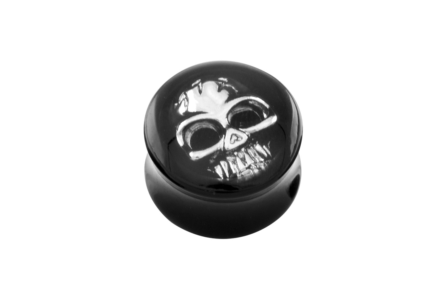 Acrylic double flared plug 3D SKULL ++SALE++