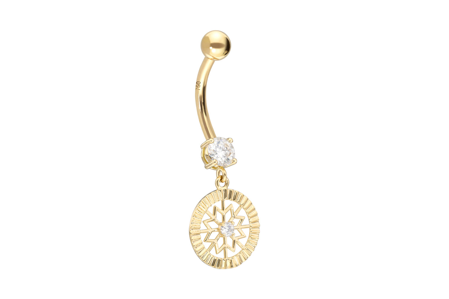 18 carat gold bananabell MOISSANITE + STAR