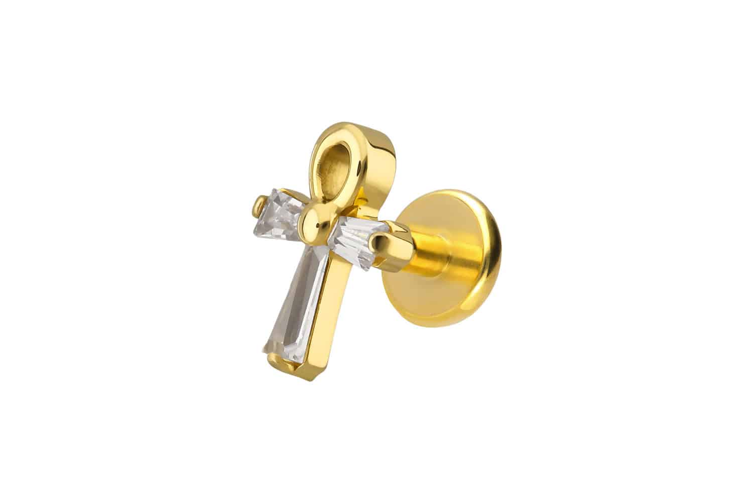 Titan Labret mit Push Fit KRISTALLANKH