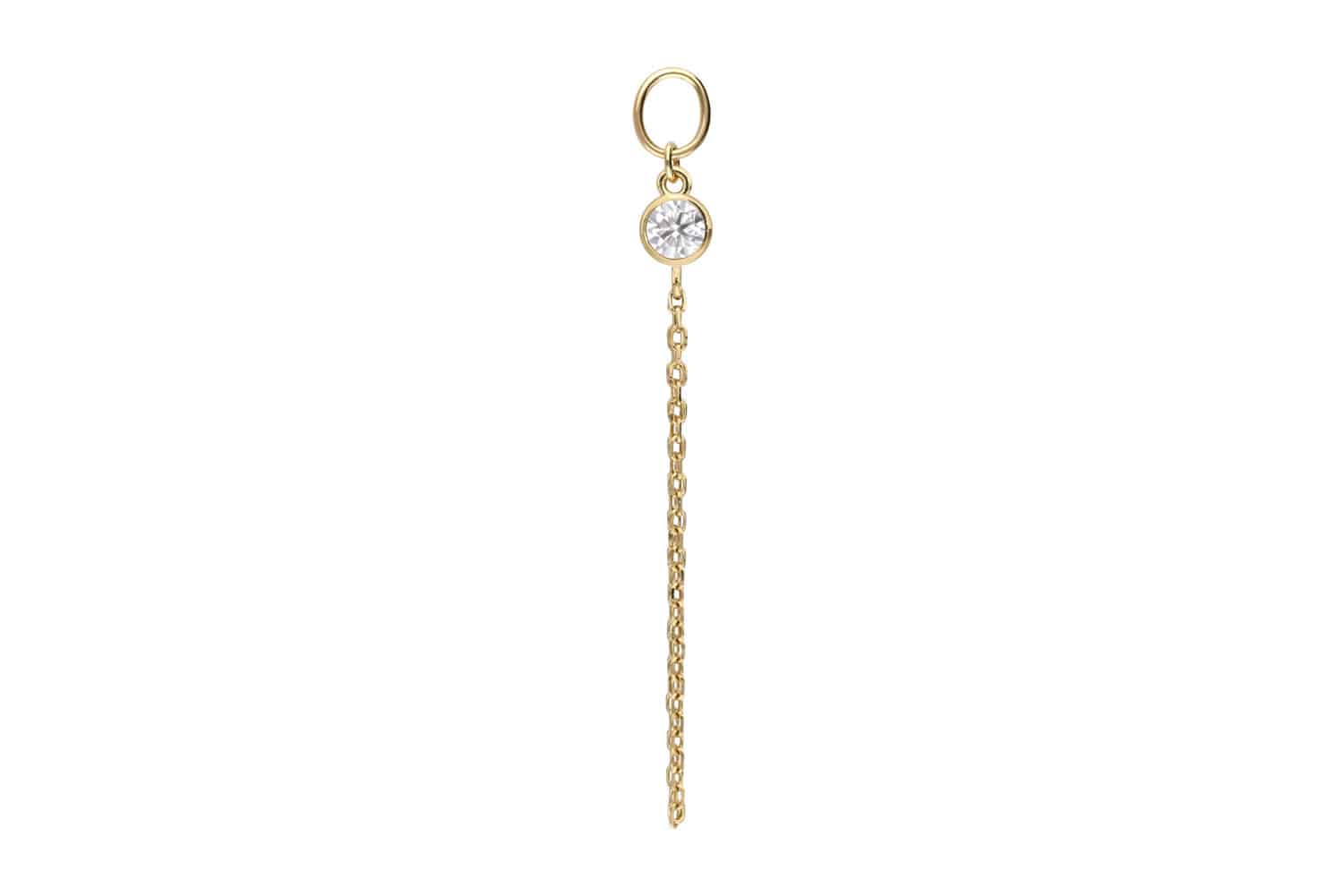 18 carat gold pendant for clickers MOISSANITE + CHAIN