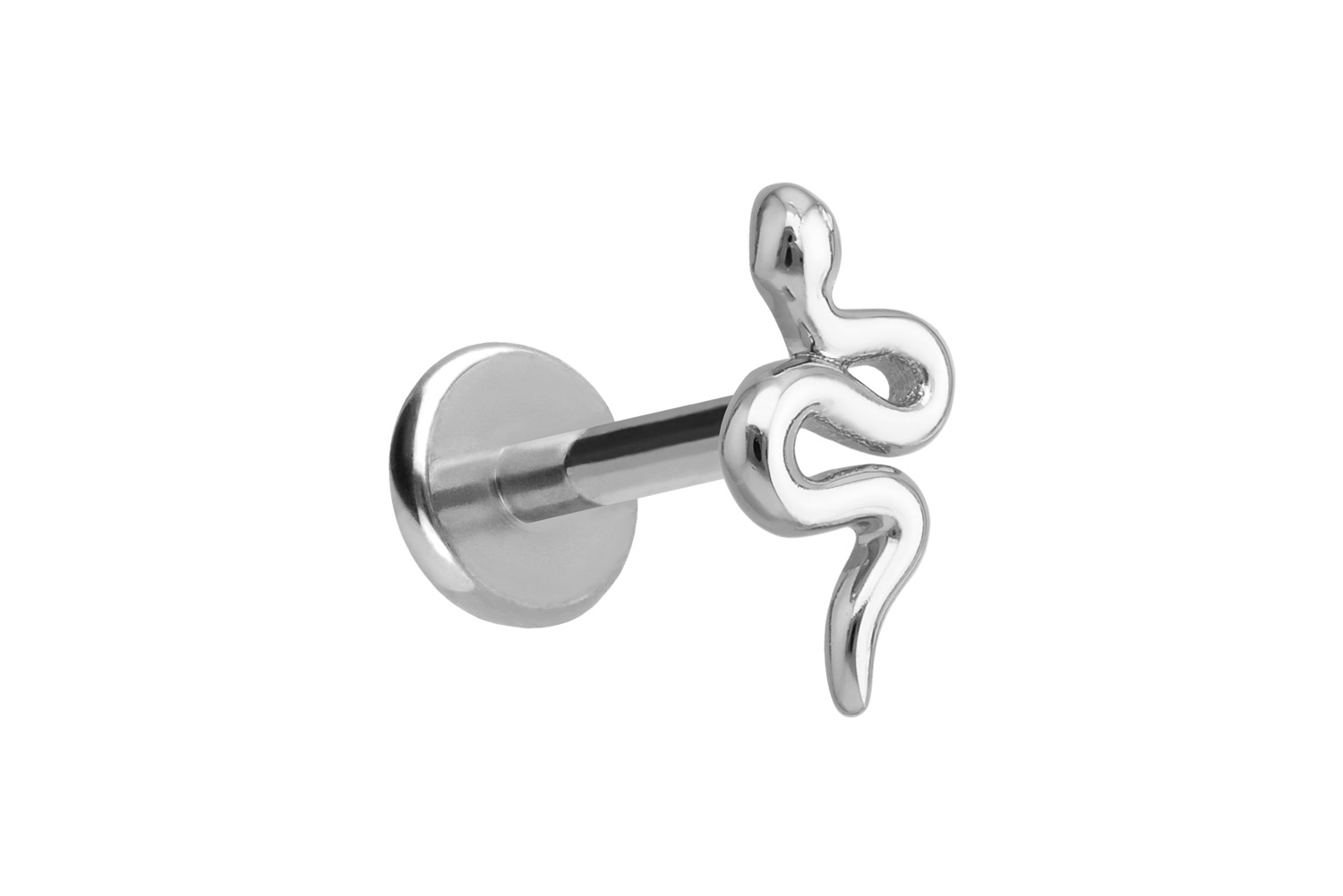 Titan Labret mit Innengewinde + 925er Silber Aufsatz SCHLANGE