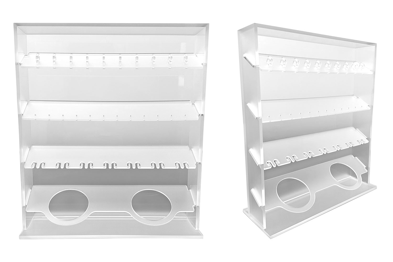 Acrylic display with 4 inlays