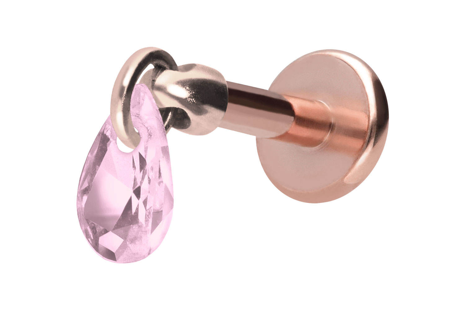Titan Labret mit Innengewinde KRISTALLTROPFEN