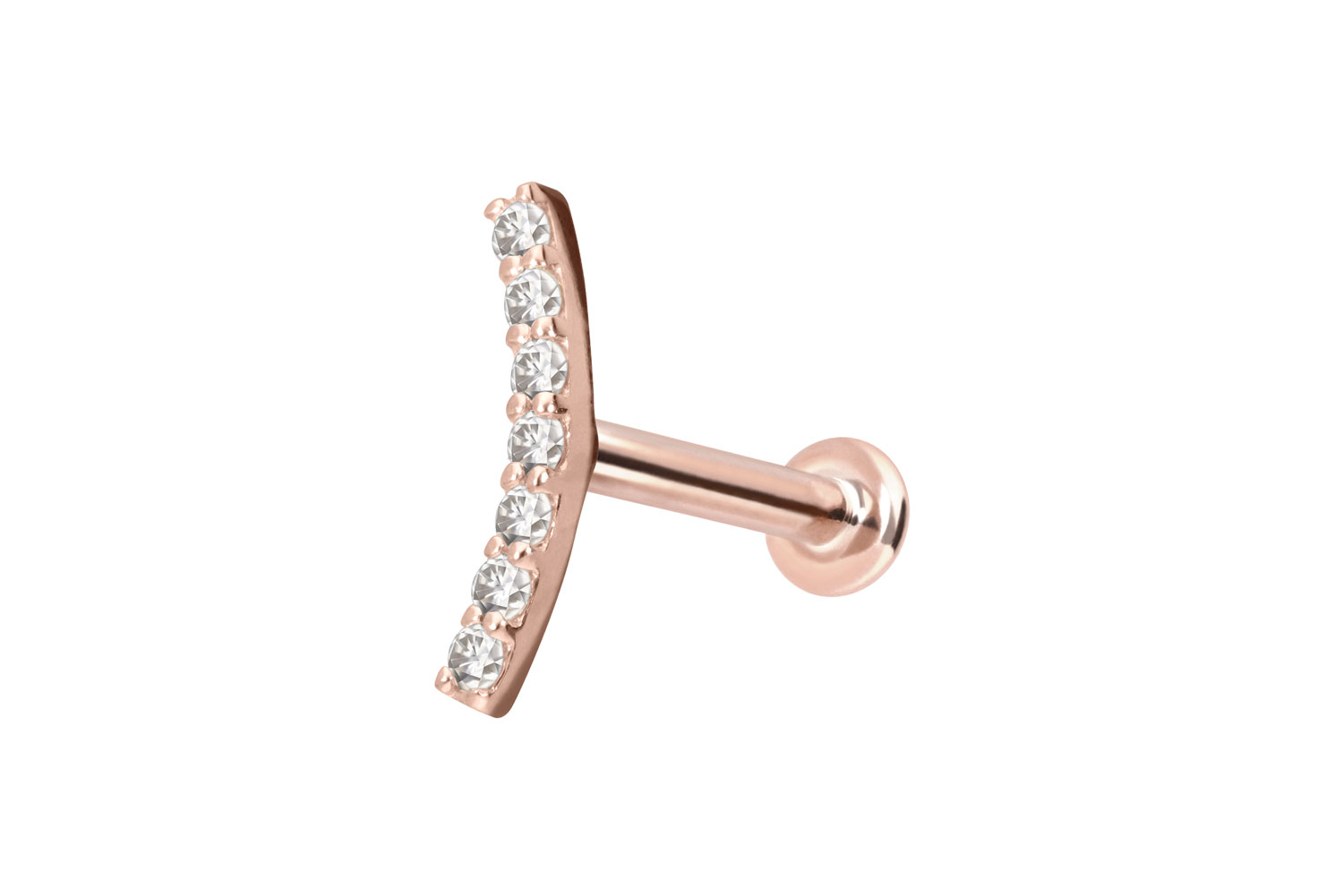 14 Karat Gold Labret mit Push Fit MOISSANIT-BOGEN