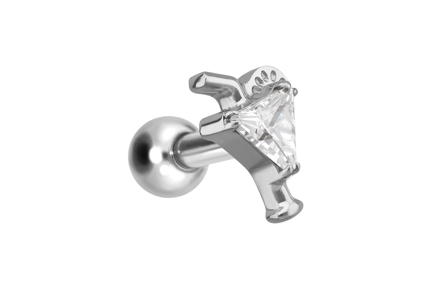 Titanium ear piercing with internal thread COCKTAIL