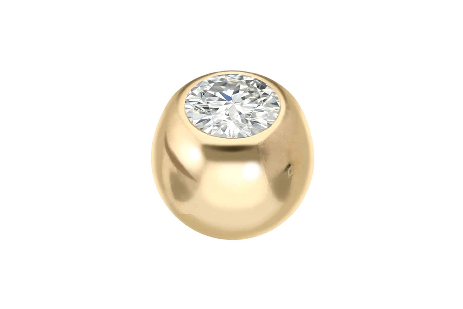 18 Karat Gold Schraubkugel DIAMANT