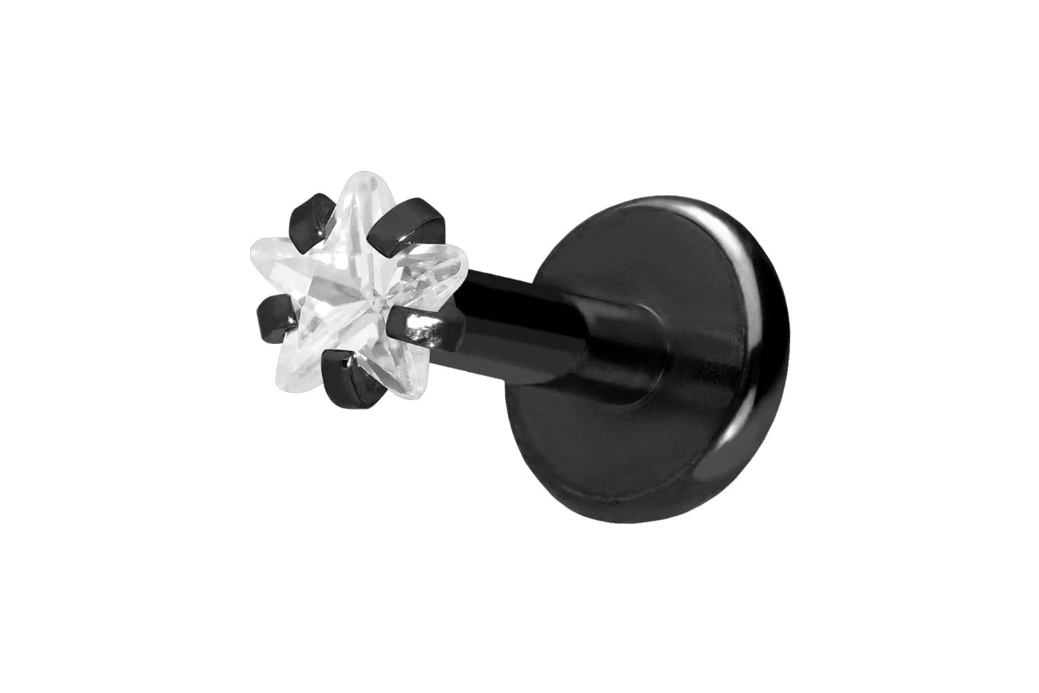Titan Labret mit Push Fit KRISTALLSTERN