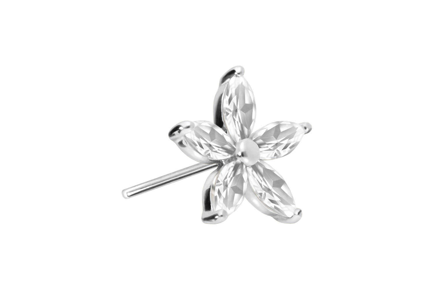 14 carat gold attachment with titanium push pin MOISSANITE FLOWER