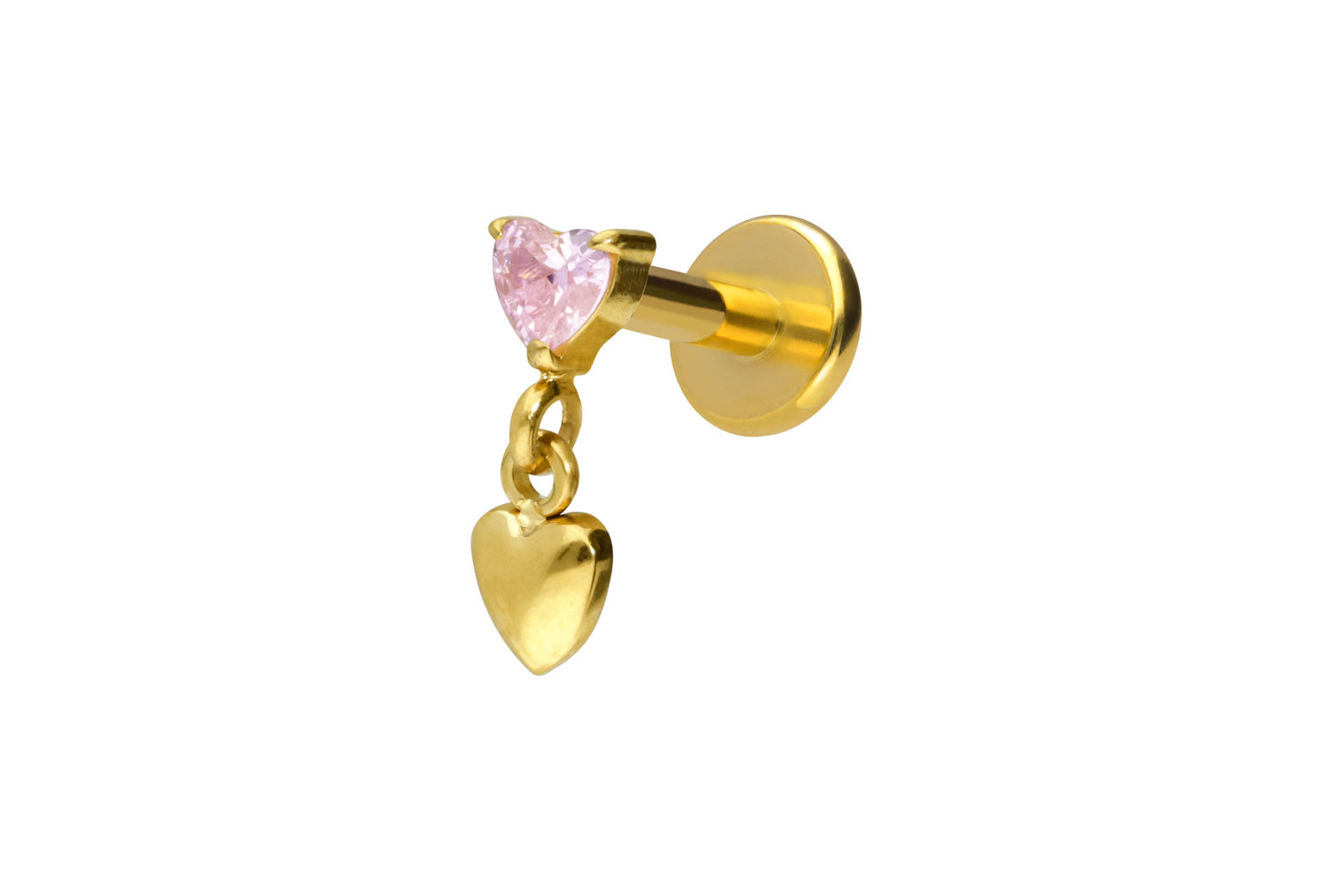 Titan Labret mit Innengewinde 2 HERZEN