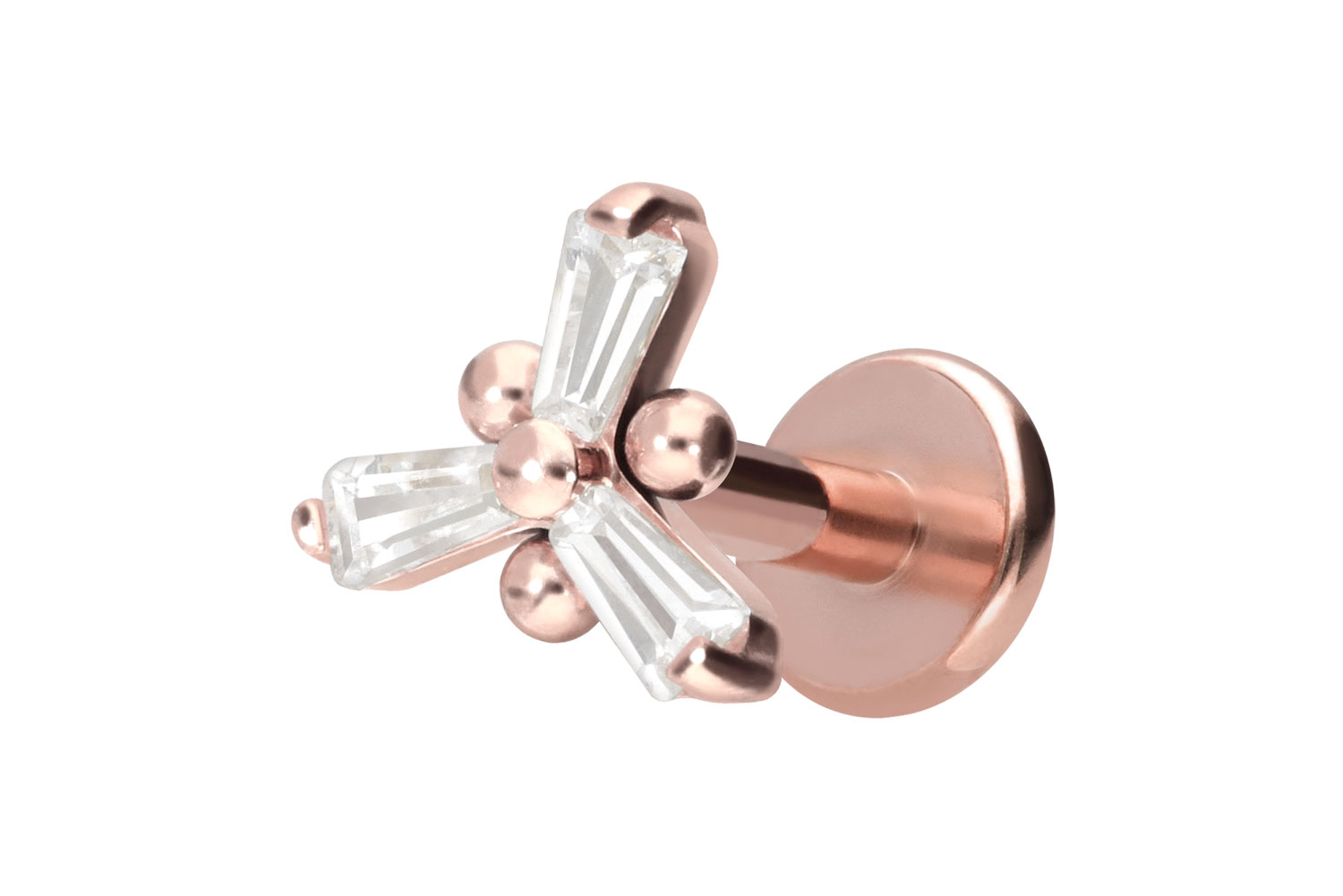 Titan Labret mit Innengewinde KRISTALLBLUME