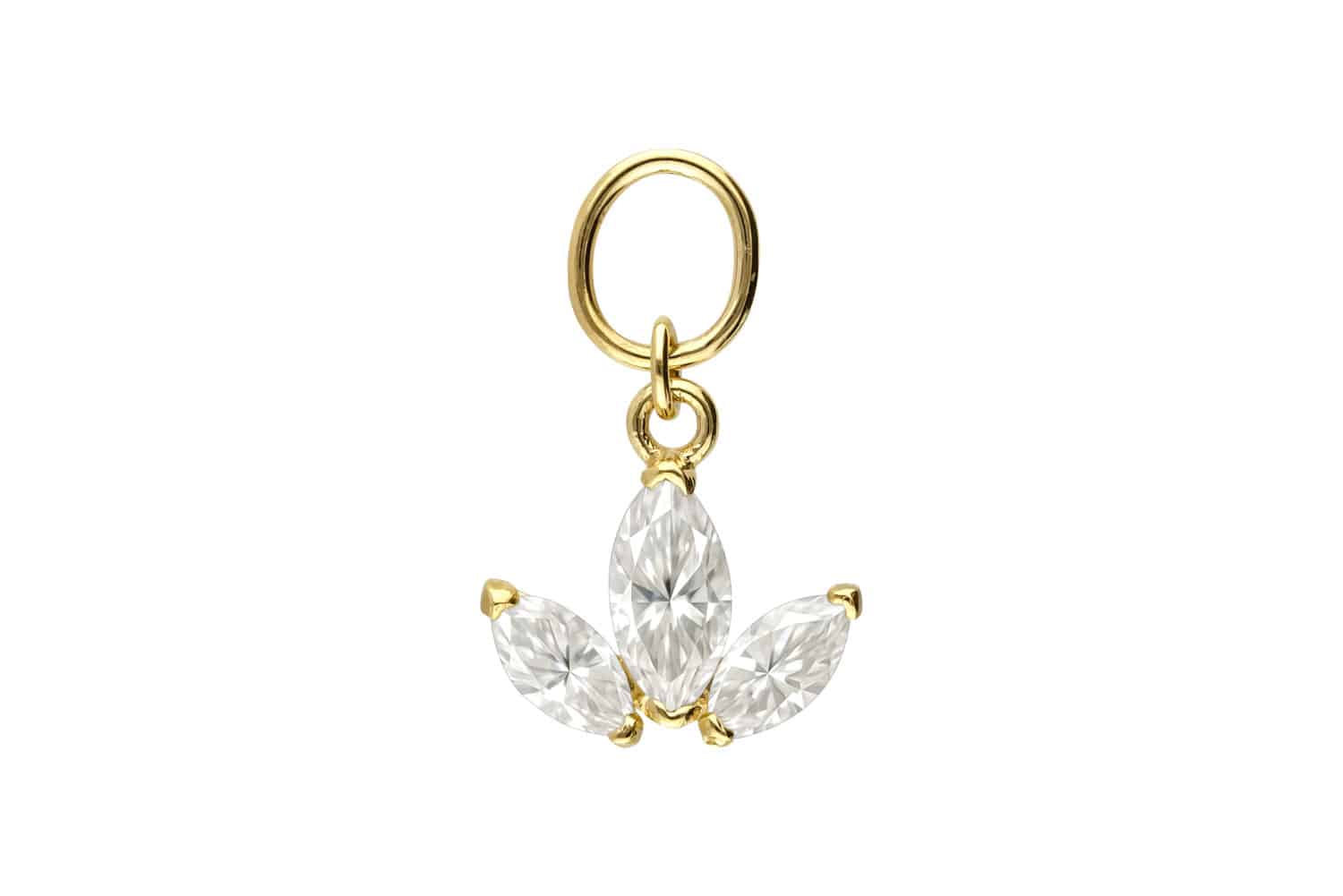 18 Karat Gold Anhänger für Clicker MOISSANIT-LOTUSBLÜTE
