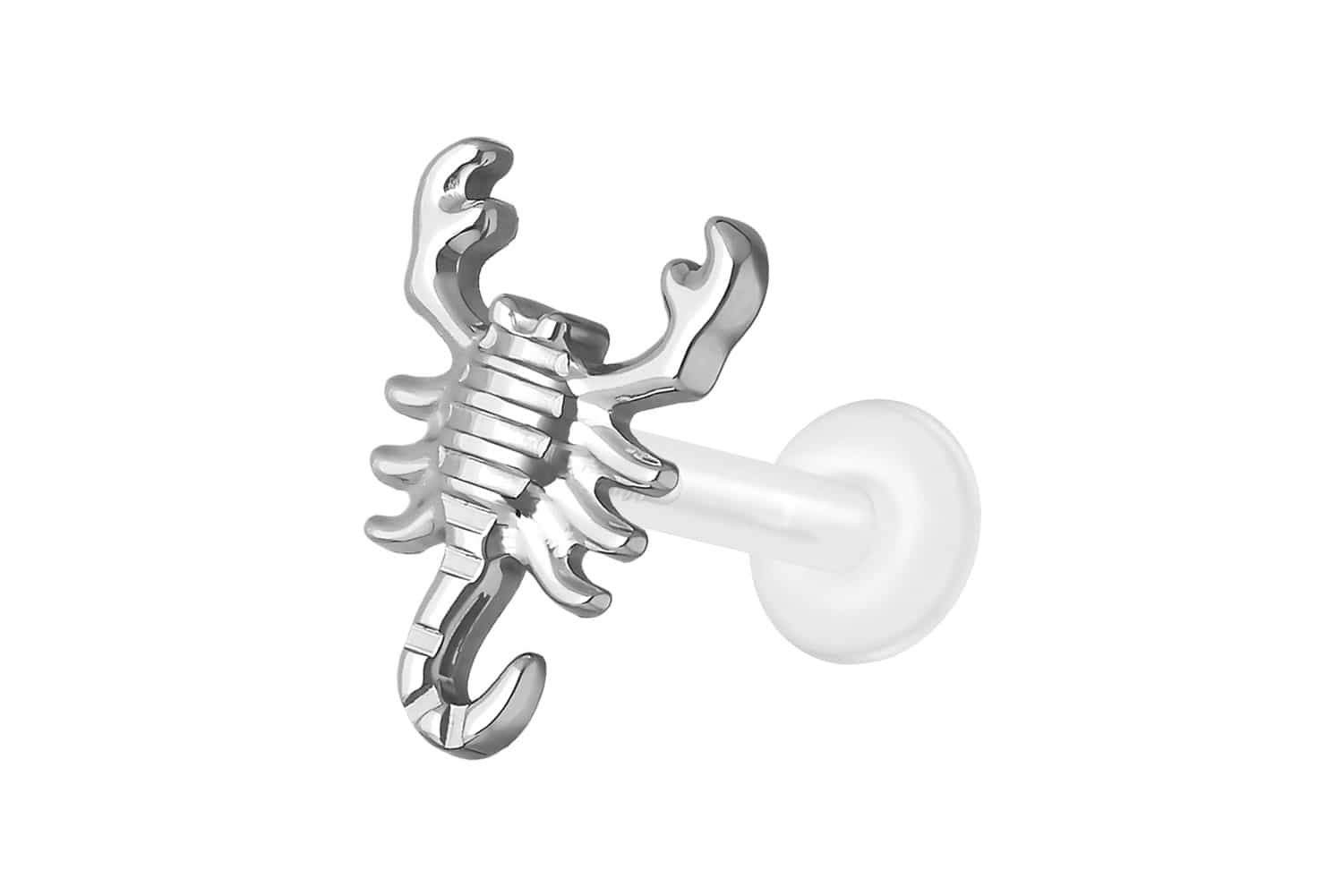 PTFE Labret mit Innengewinde + Titan-Aufsatz SKORPION