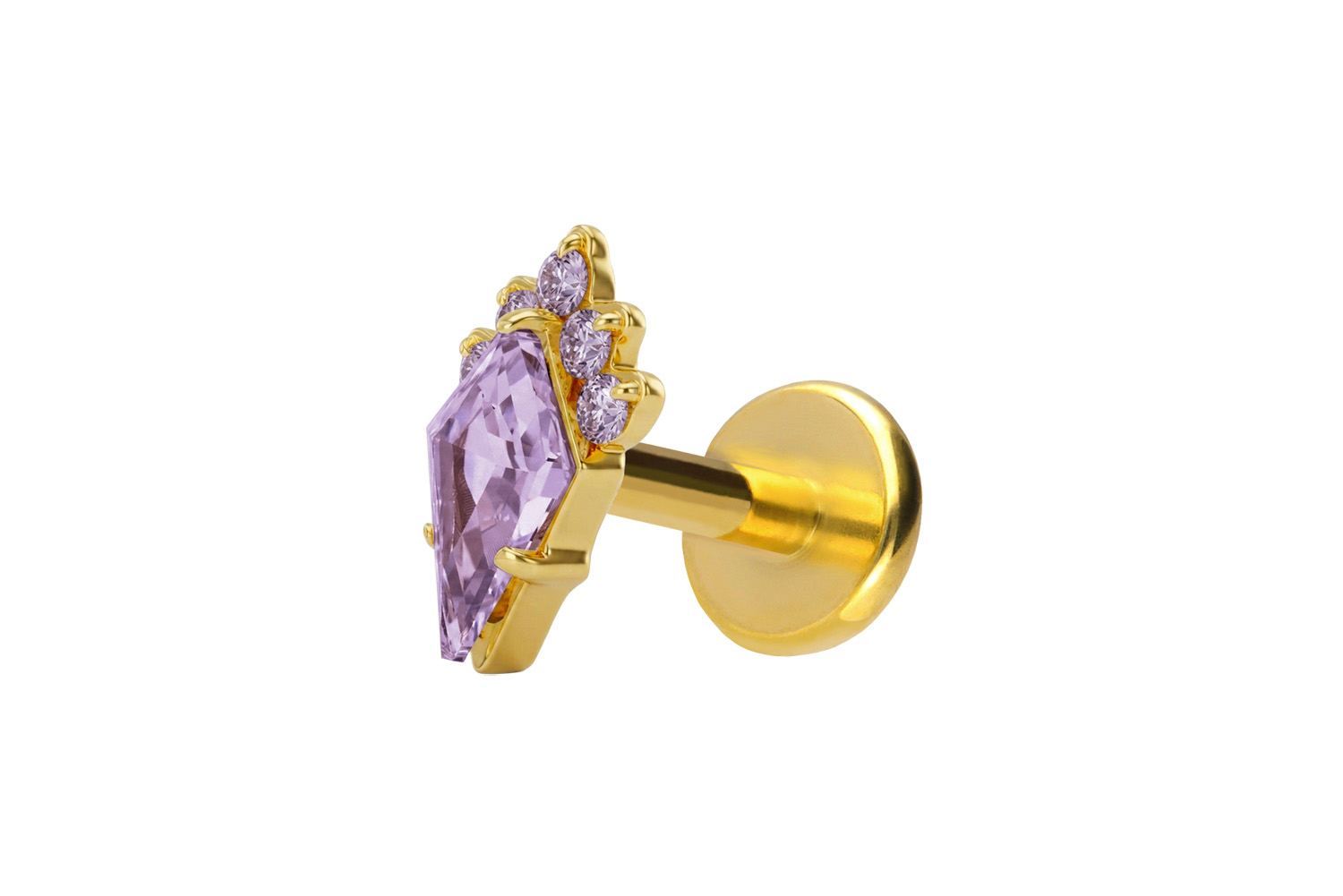Titan Labret mit Push Fit KRISTALLSCHILD