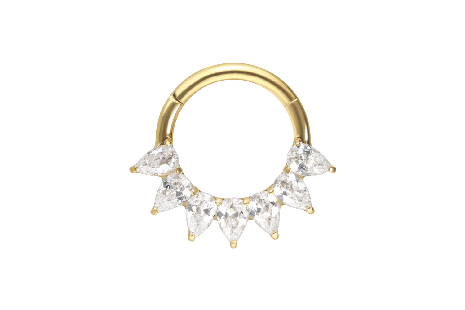 Titan Segmentring Clicker 7 EINGEFASSTE KRISTALLTROPFEN