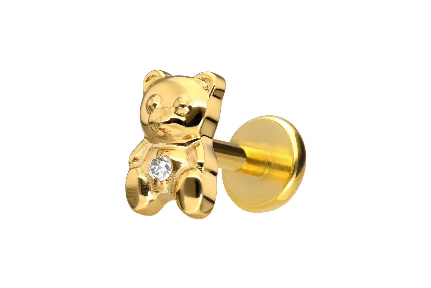 Titanium labret with push fit TEDDY BEAR