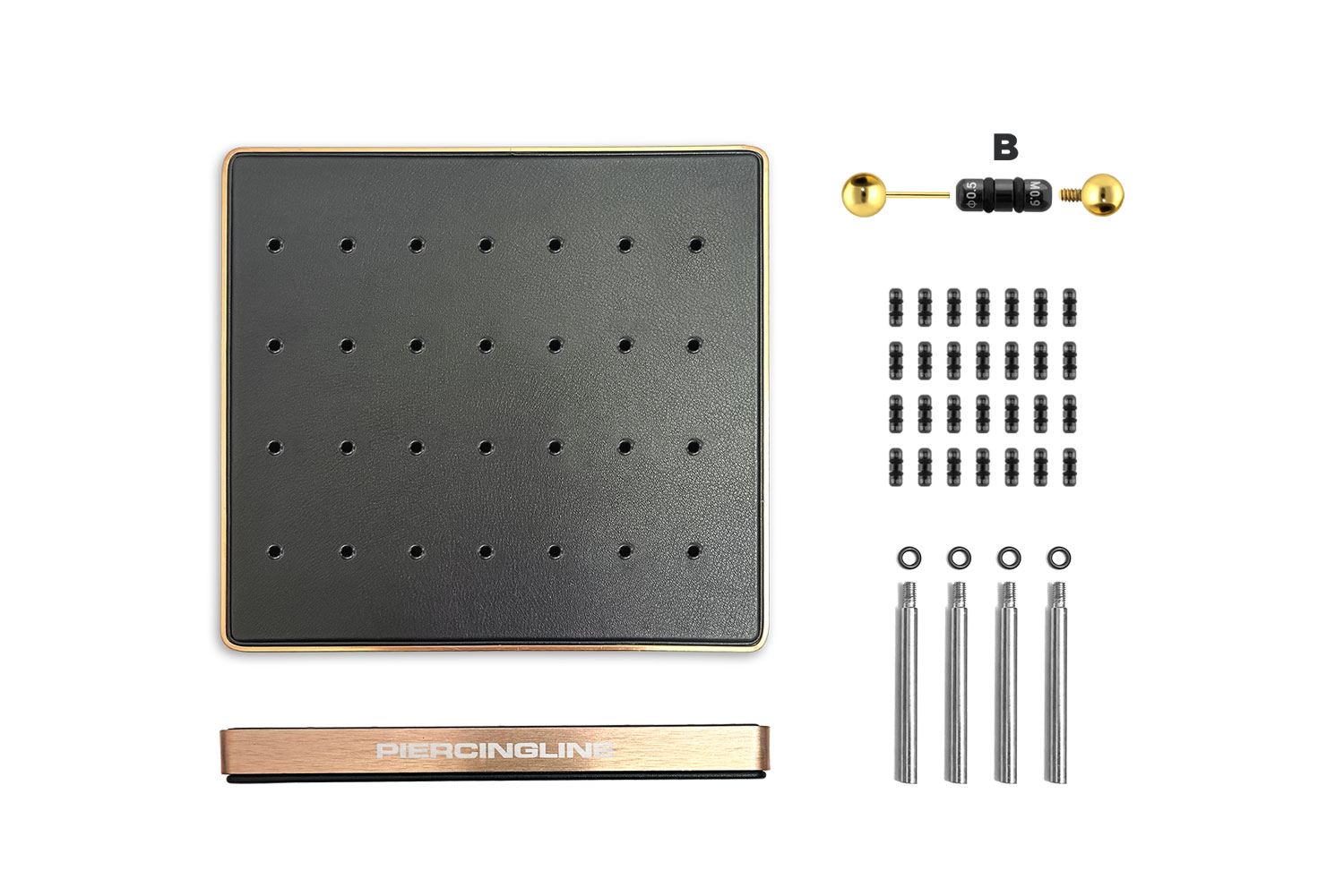 Imitation leather display for screw-in attachments and attachments