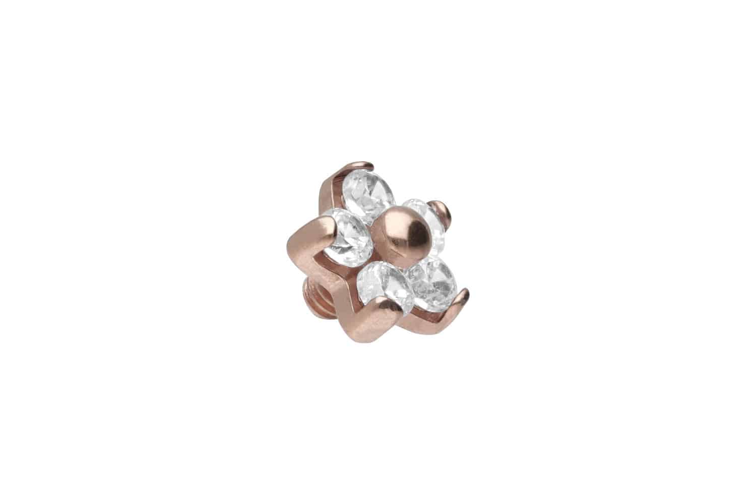 Titan Dermal Anchor Aufsatz BLUME MIT 5 KRISTALLEN