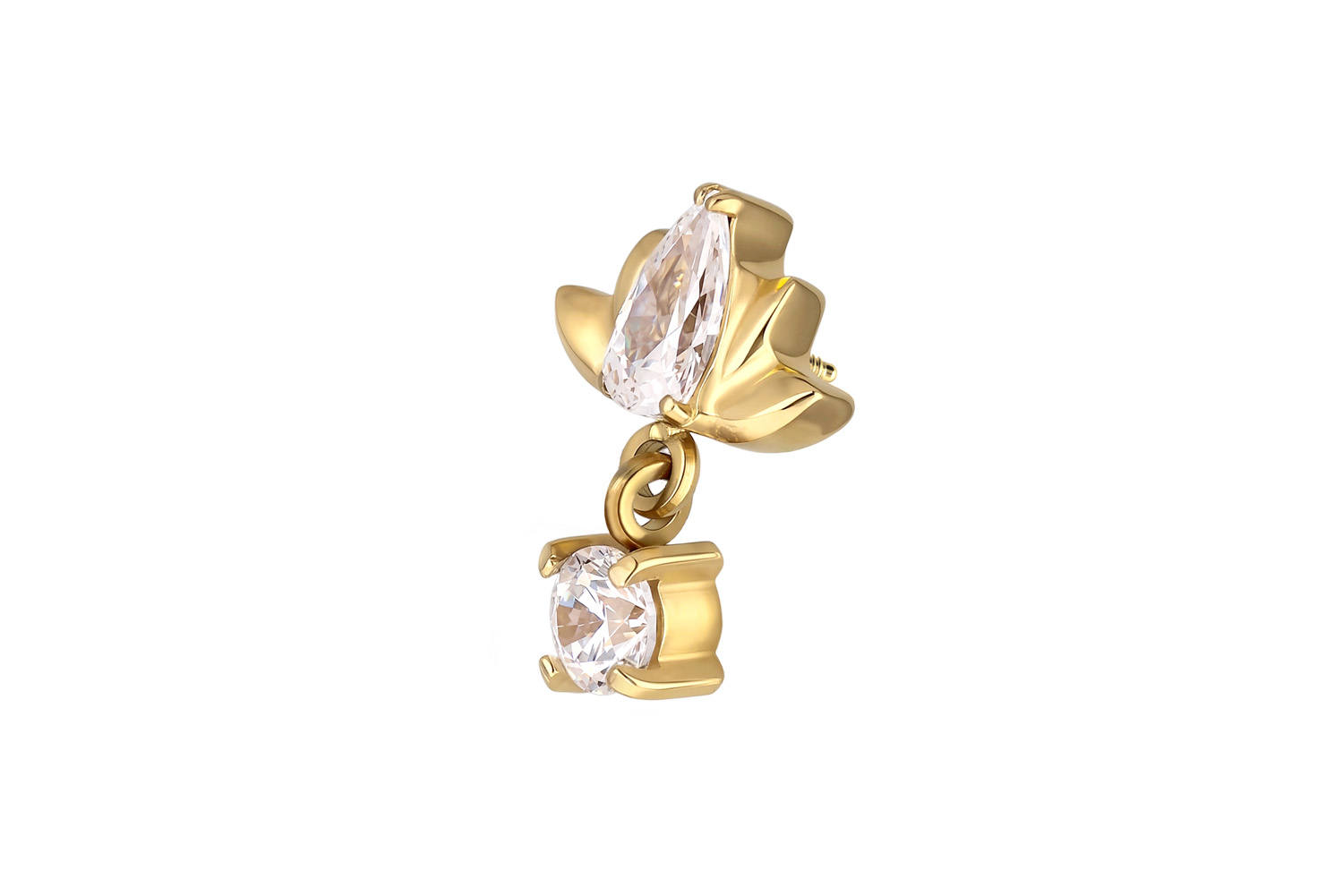 Titanium screw-in attachment with external thread LOTUS BLOSSOM + CRYSTAL