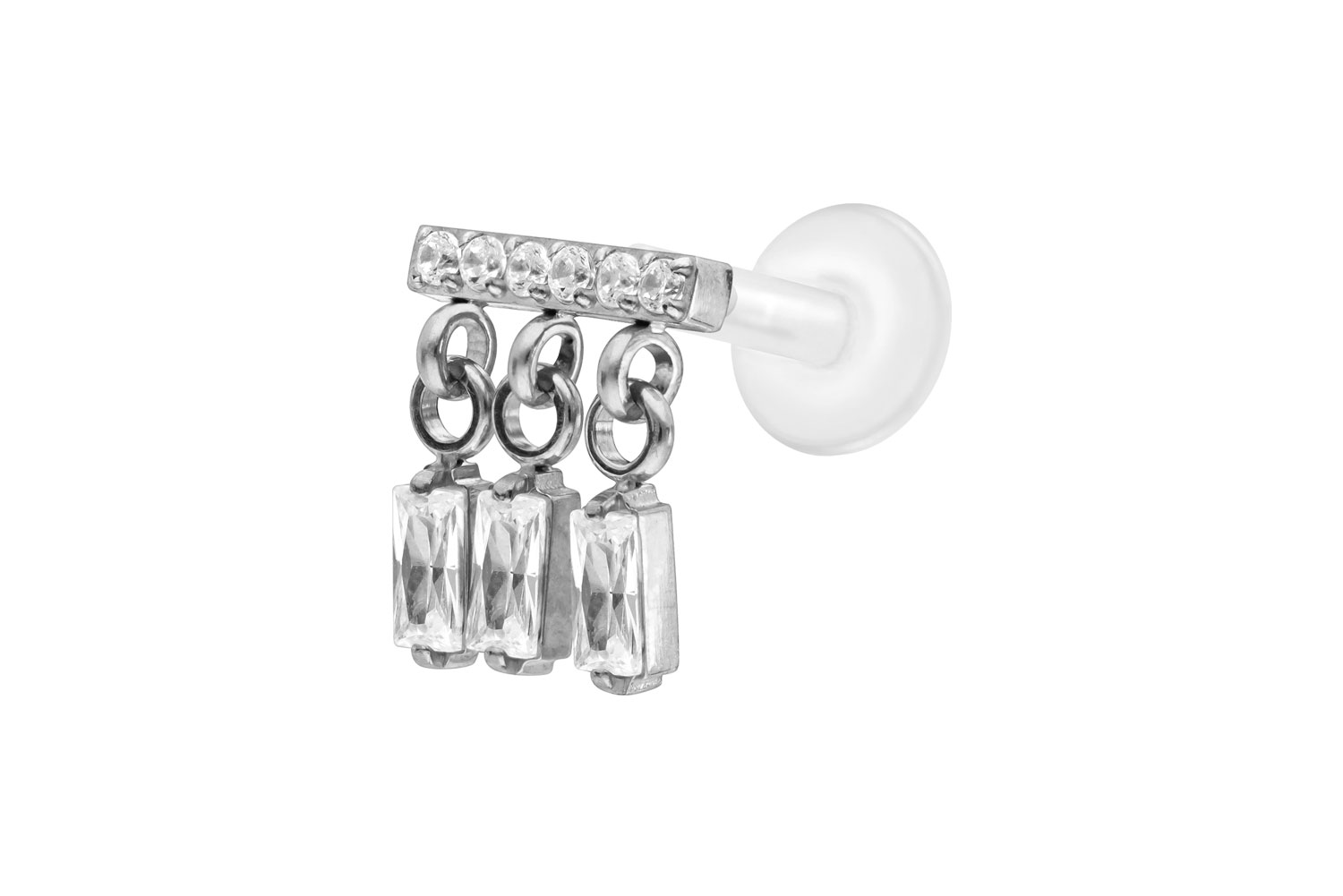 PTFE labret with internal thread + titanium attachment WIND CHIME