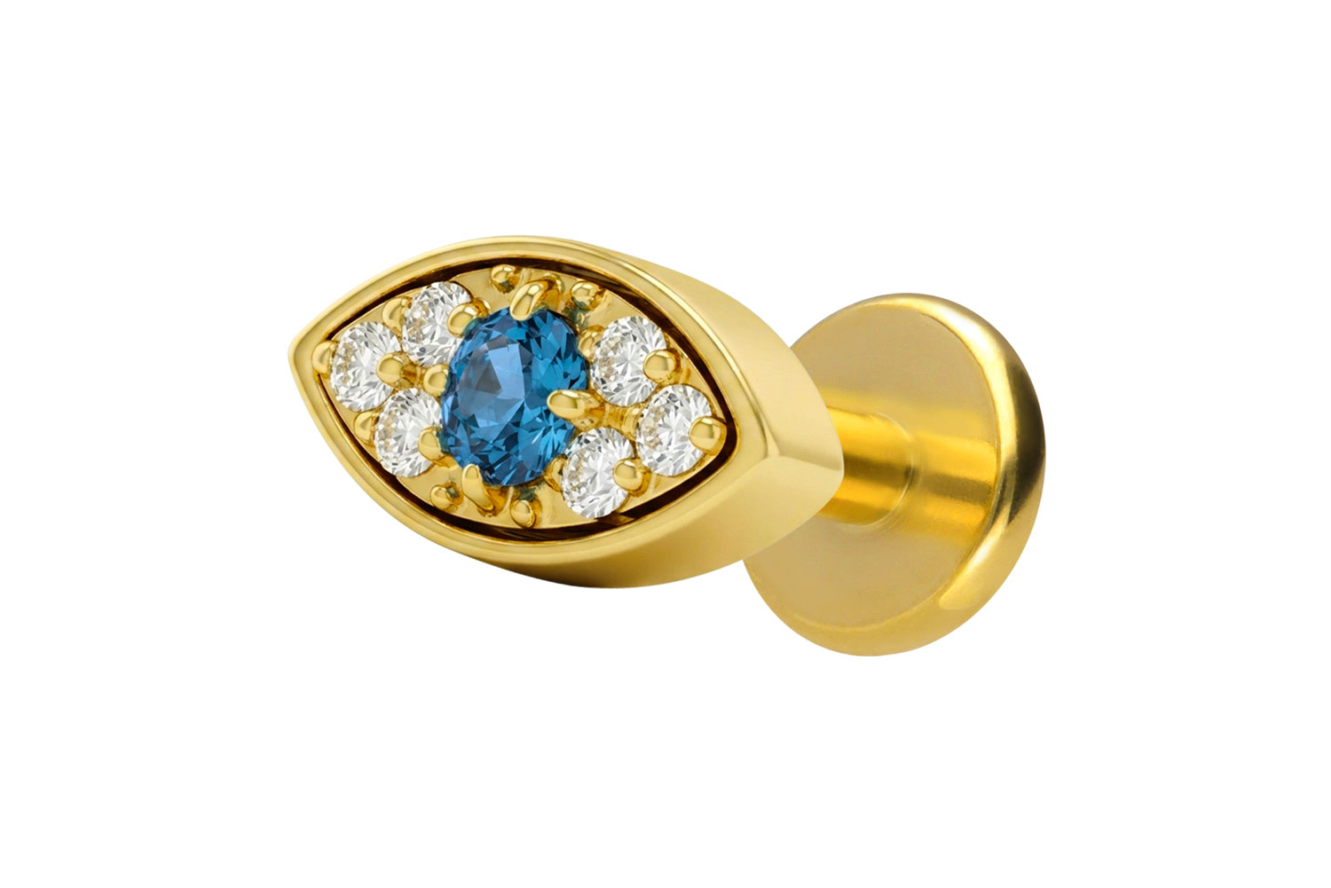 Titan Labret mit Innengewinde KRISTALLAUGE