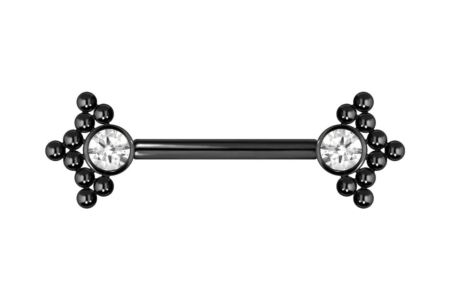 Titan Barbell mit Push Fit KRISTALL + 3 KUGELDREIECKE