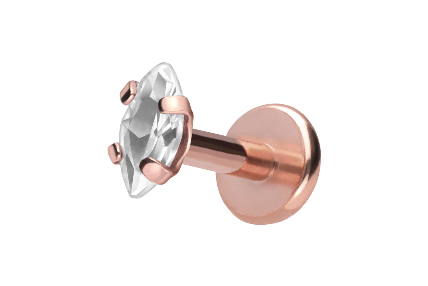 Titan Labret mit Push Fit EINGEFASSTER KRISTALLTROPFEN