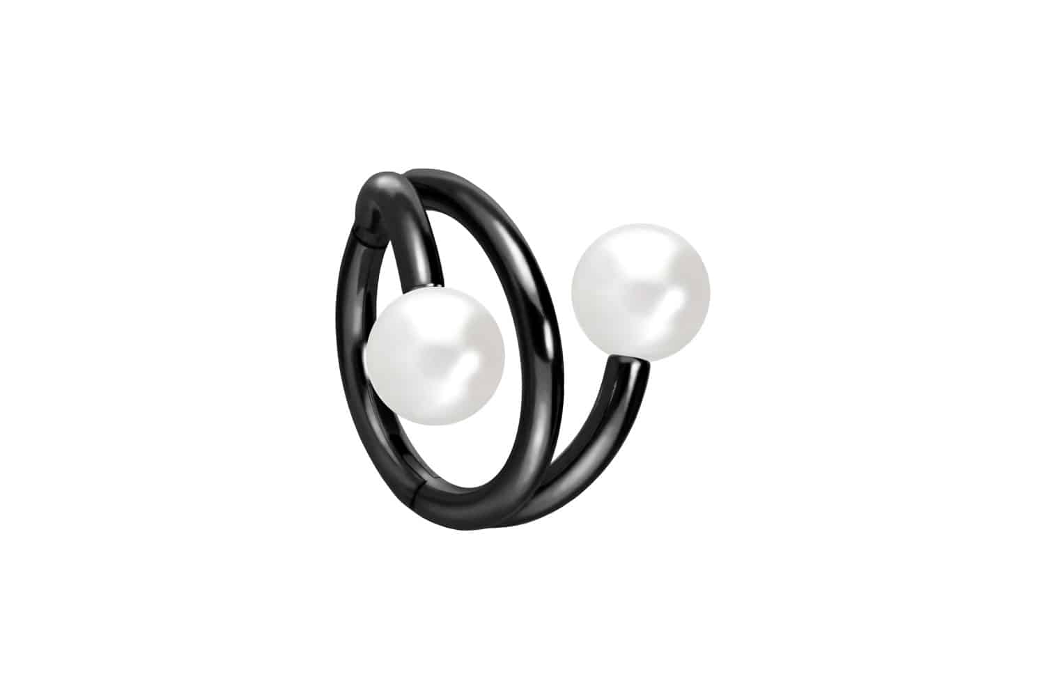 Titan Segmentring Clicker mit Innengewinde 3 RINGE + 2 SYNTHETISCHE PERLEN