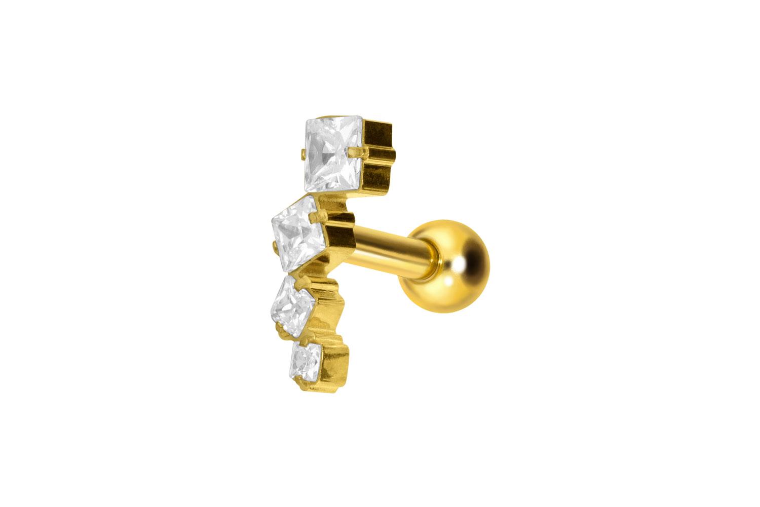 Titan Ohrpiercing mit Innengewinde KRISTALLBOGEN