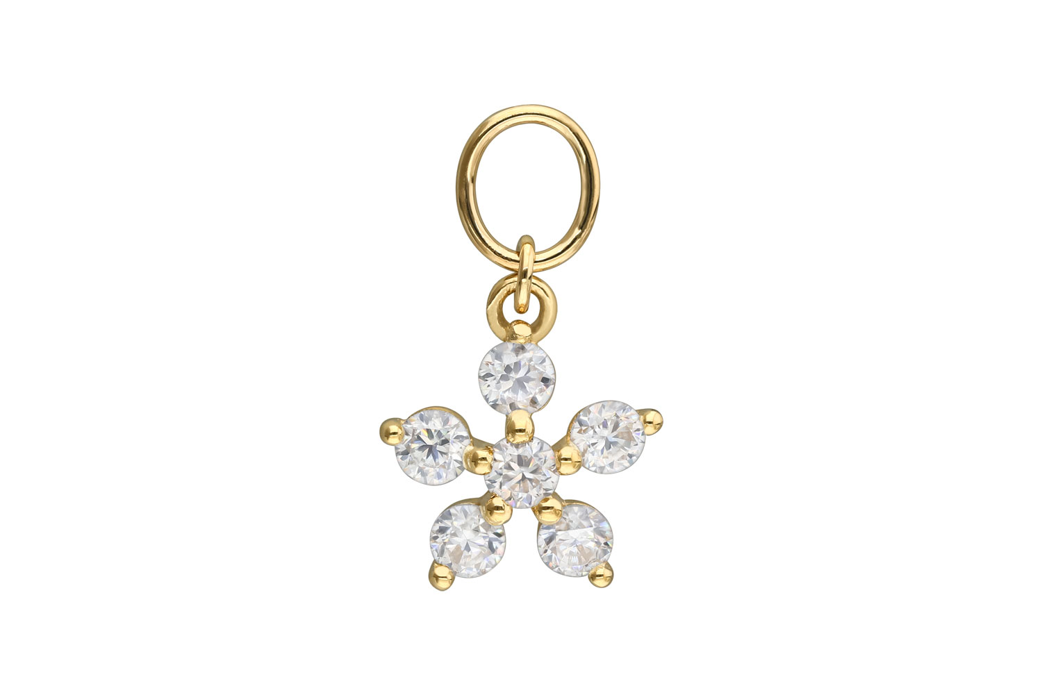 18 Karat Gold Anhänger für Clicker MOISSANIT-BLUME