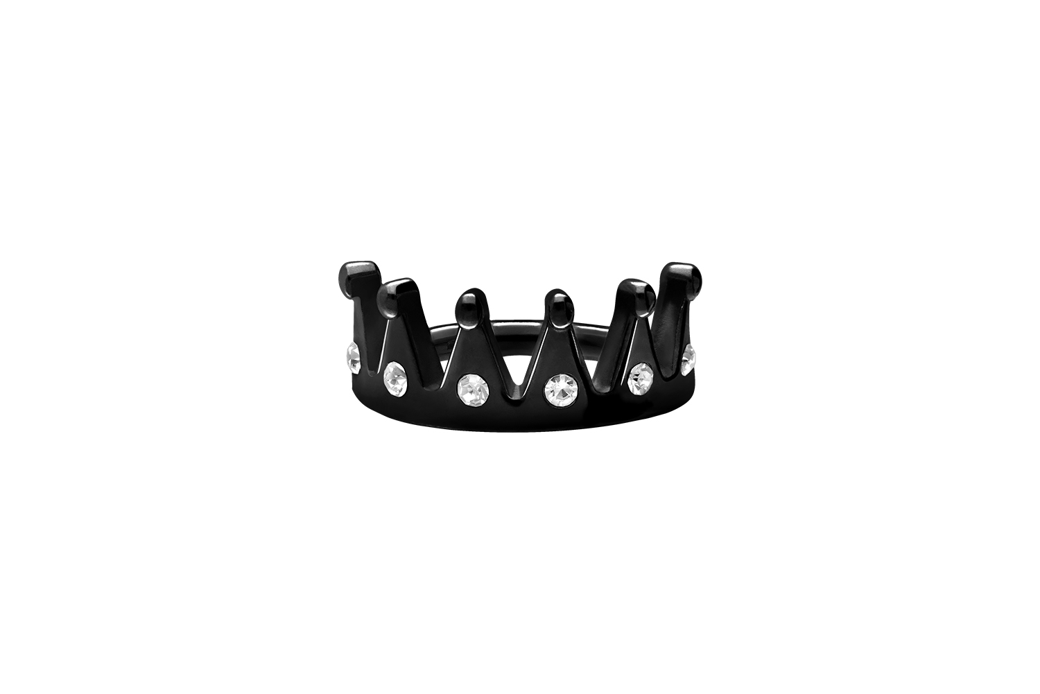 Chirurgenstahl Segmentring Clicker KRONE + KRISTALLE ++SALE++