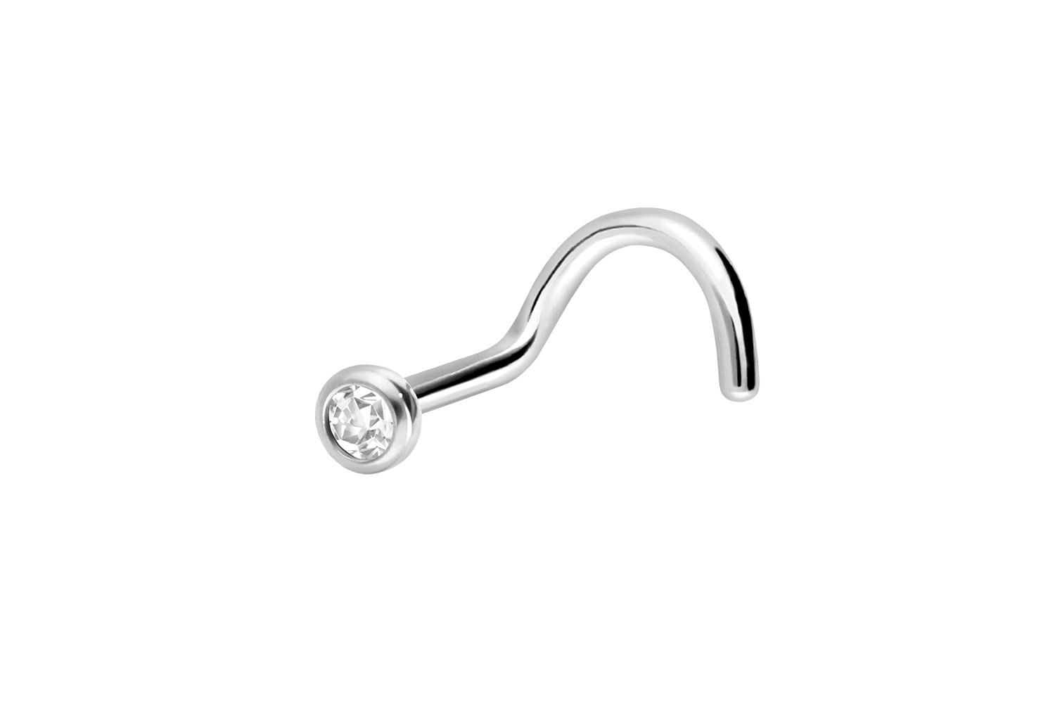 Titan Nasenstecker Spirale KRISTALL