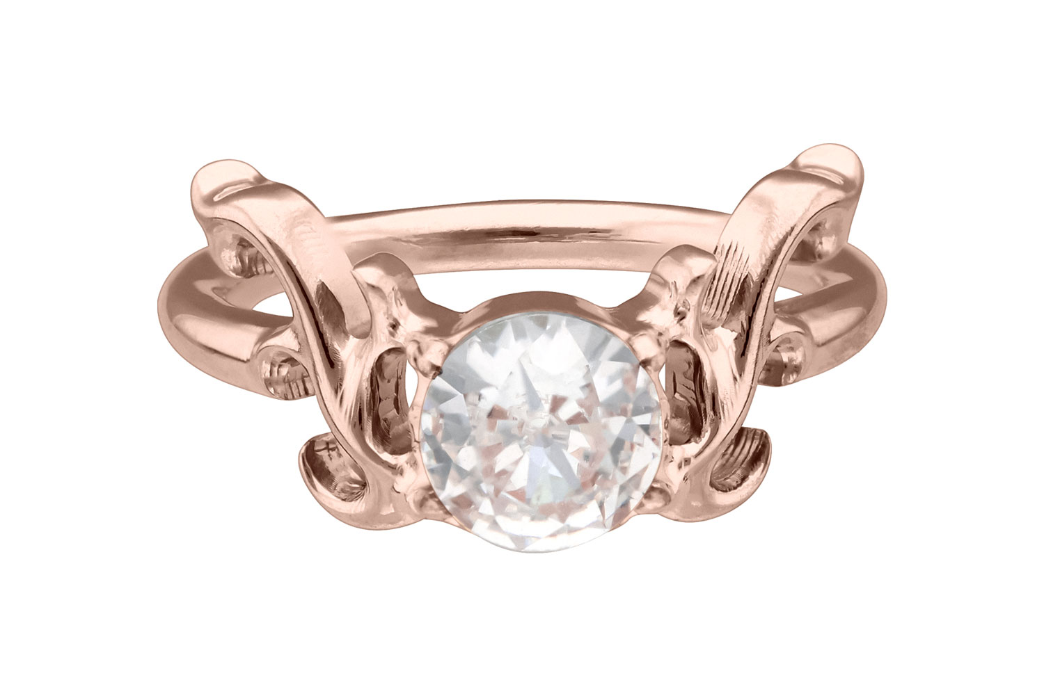 Surgical steel segment ring clicker CRYSTAL + ANTLERS