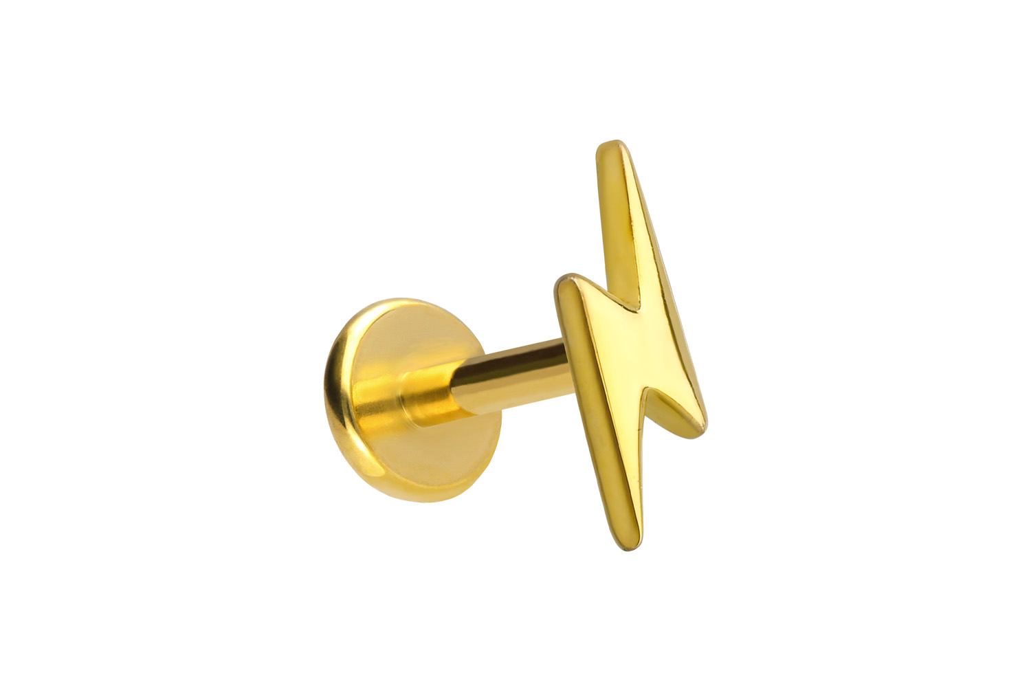 Titan Labret mit Innengewinde + 925er Silber Aufsatz BLITZ