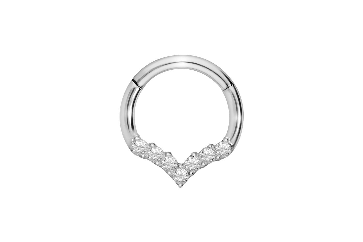 Titan Segmentring Clicker SPITZ + EINGEFASSTE KRISTALLE