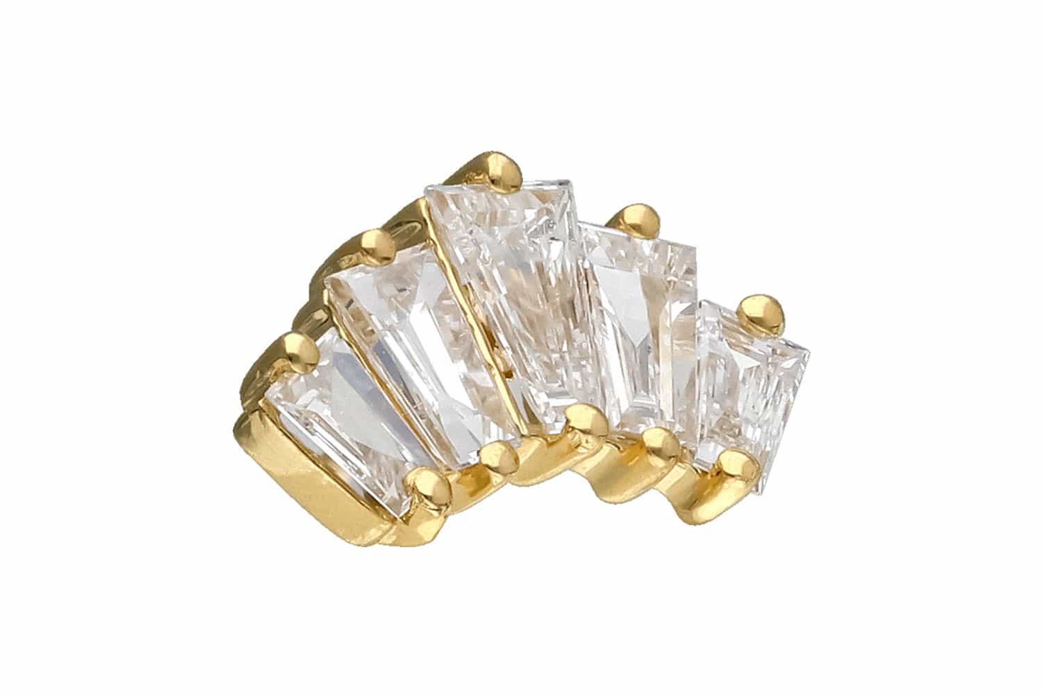 18 Karat Gold Schraubaufsatz mit Außengewinde 5 DIAMANT-RECHTECKE
