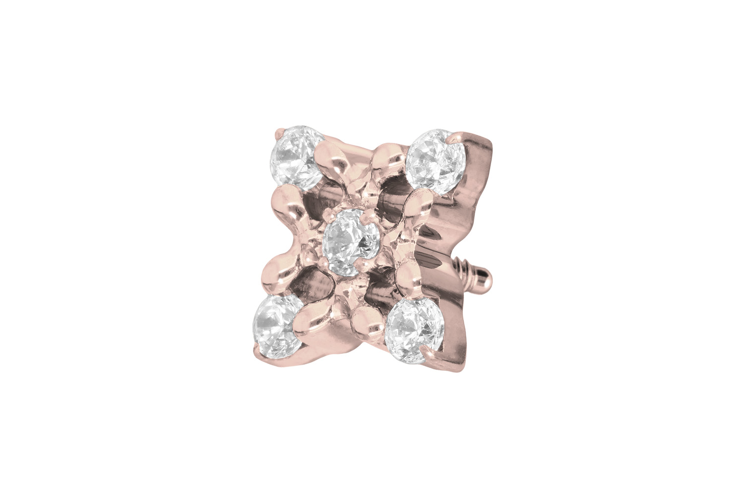 Titanium screw-in attachment with external thread CRYSTAL FLOWER