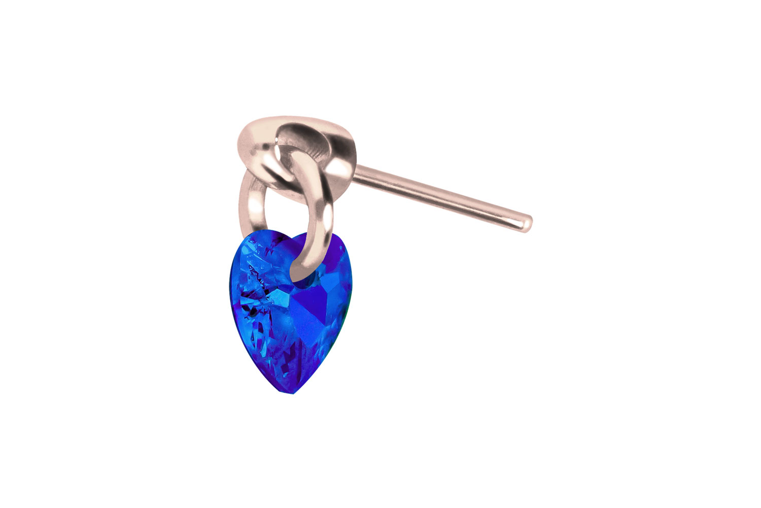 Titanium attachment with push pin CRYSTAL HEART