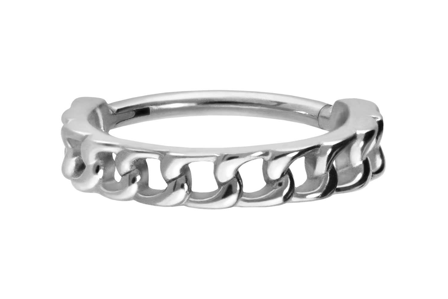 Surgical steel segment ring clicker CURB CHAIN DESIGN