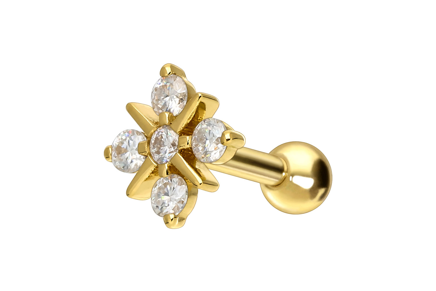 14/18 carat gold ear piercing MOISSANITE STAR