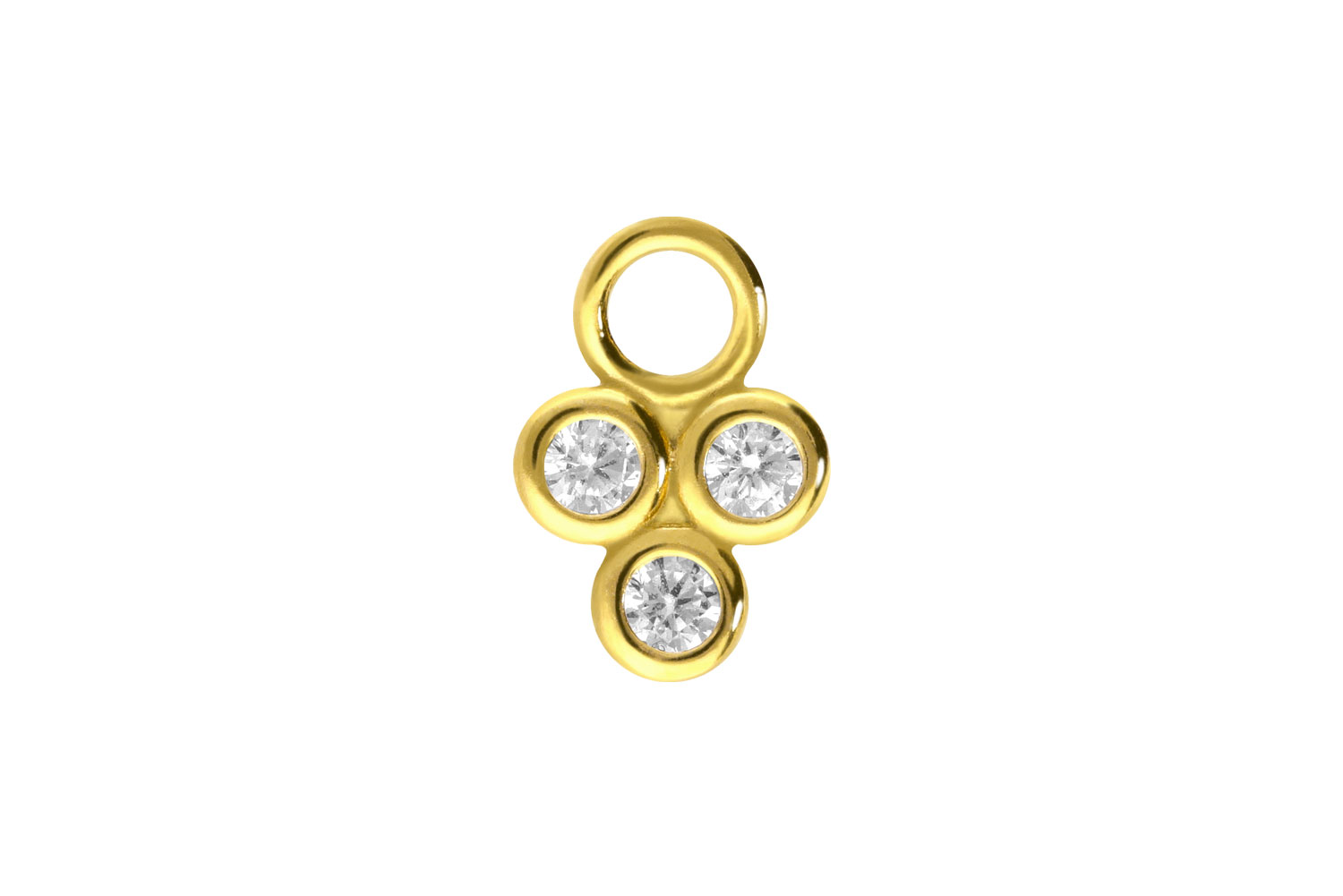 Chirurgenstahl Anhänger für Clicker 3 EINGEFASSTE KRISTALLE