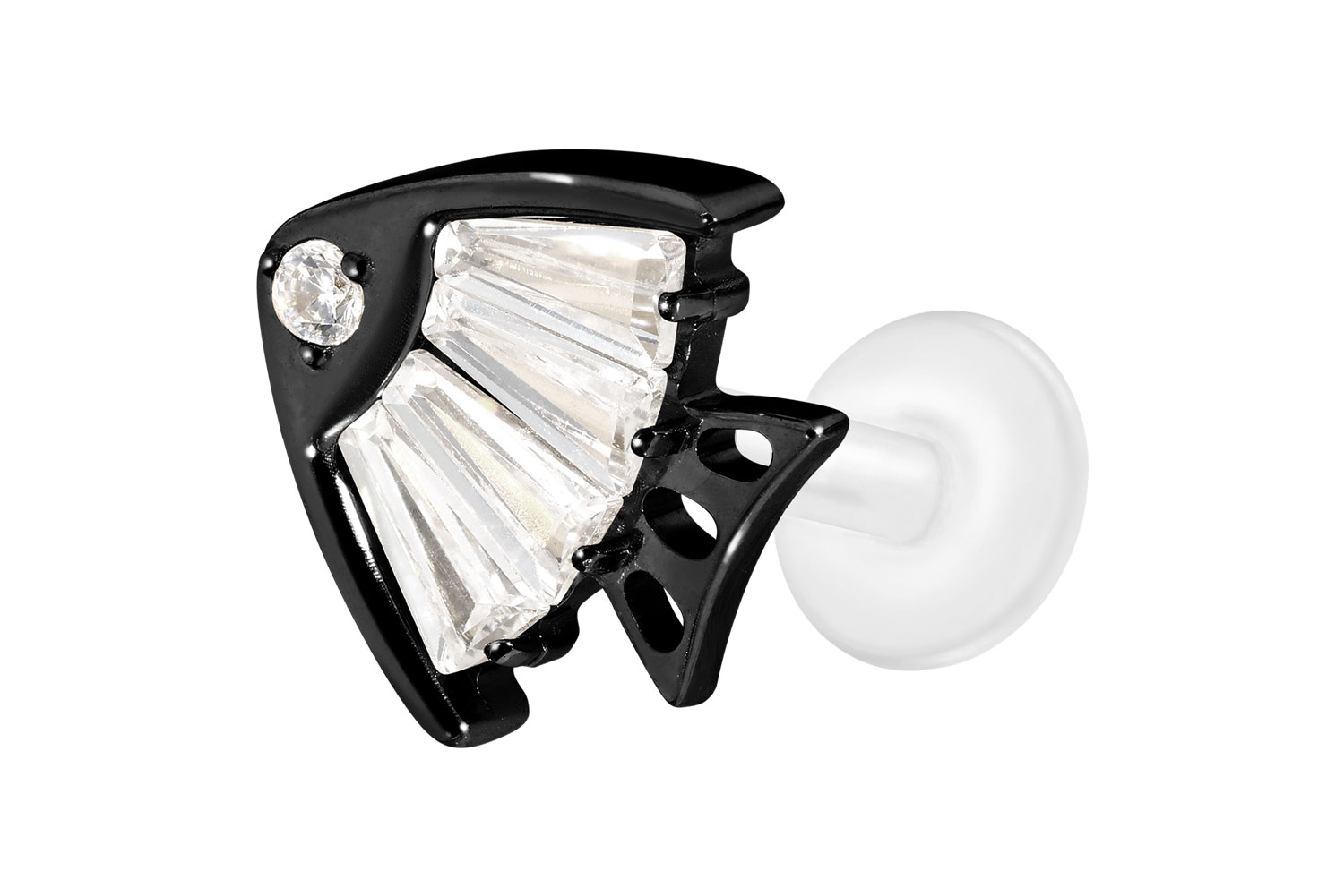 PTFE Labret mit Innengewinde + Titan-Aufsatz KRISTALLFISCH