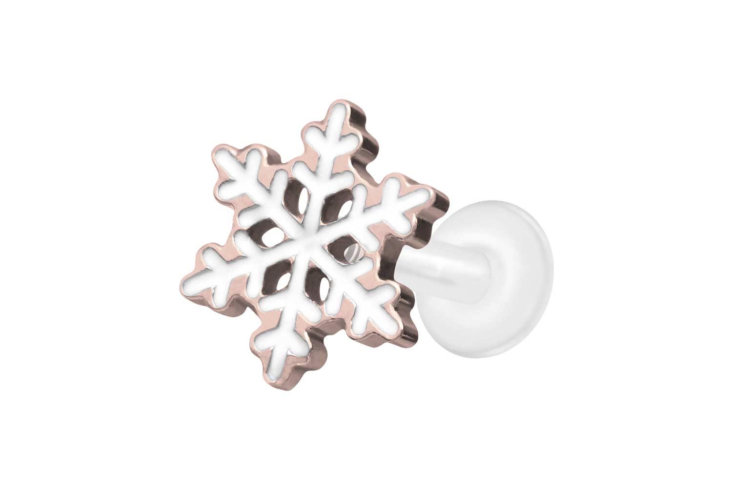 PTFE labret with internal thread + titanium attachment SNOWFLAKE